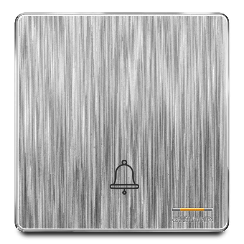 Bộ nút nhấn chuông mặt nhựa vân xước màu xám Grimma G20DB