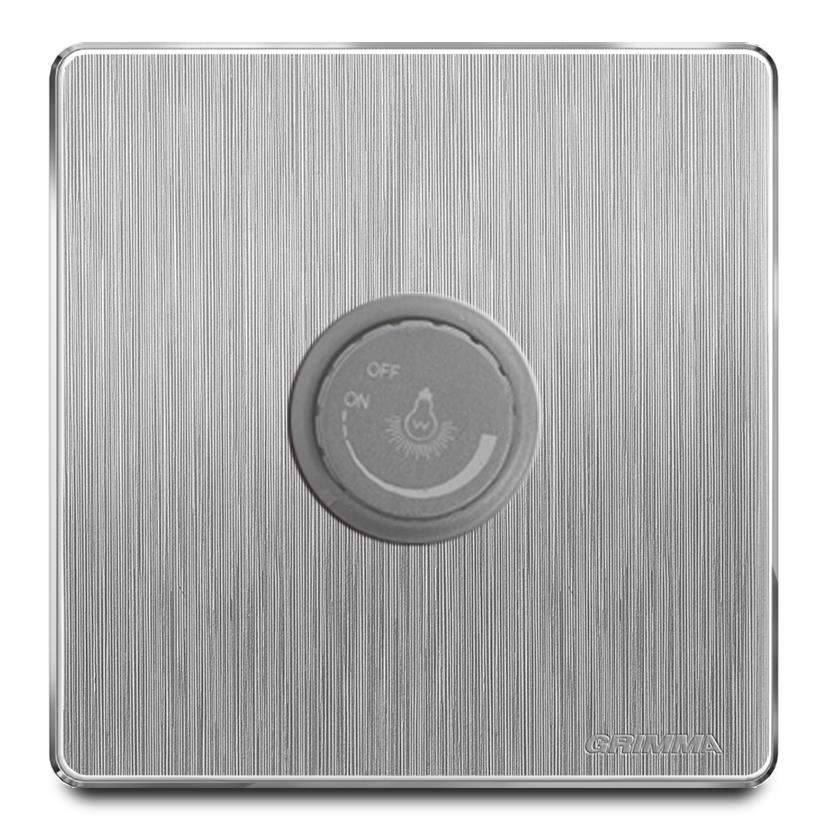 Bộ triết áp đèn mặt nhựa vân xước màu xám Grimma G20DL