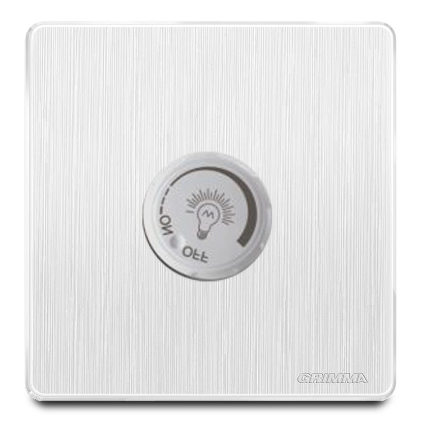 Bộ triết áp đèn mặt nhựa vân xước màu trắng Grimma G20WDL