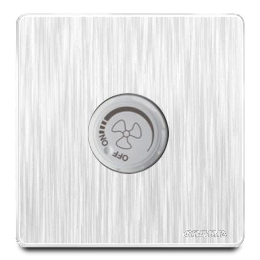 Bộ triết áp quạt mặt nhựa vân xước màu trắng Grimma G20WDS