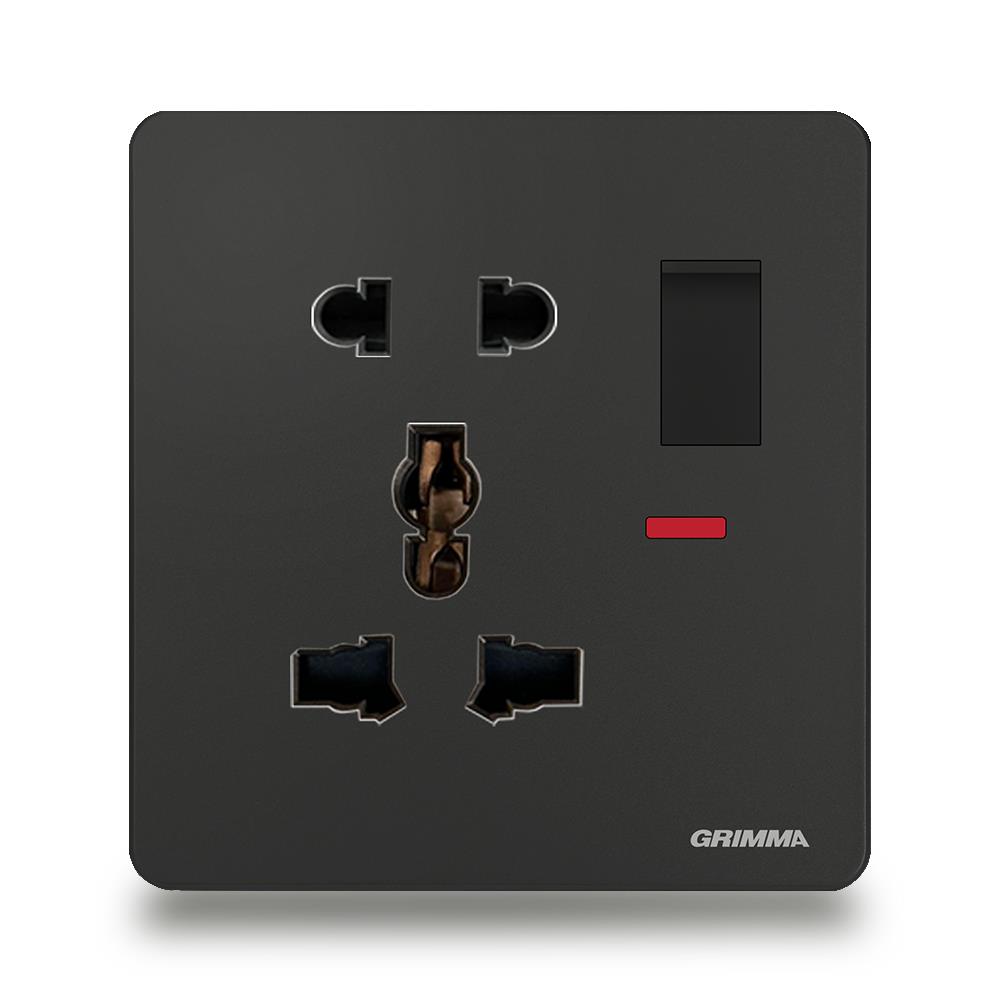 Bộ ổ cắm 2 chấu + 3 chấu có công tắc điều khiển Grimma G3BKSK23