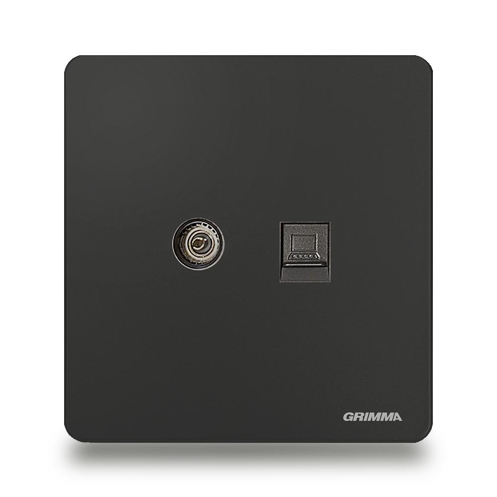 Bộ ổ cắm tivi + mạng Grimma G3BTVPC