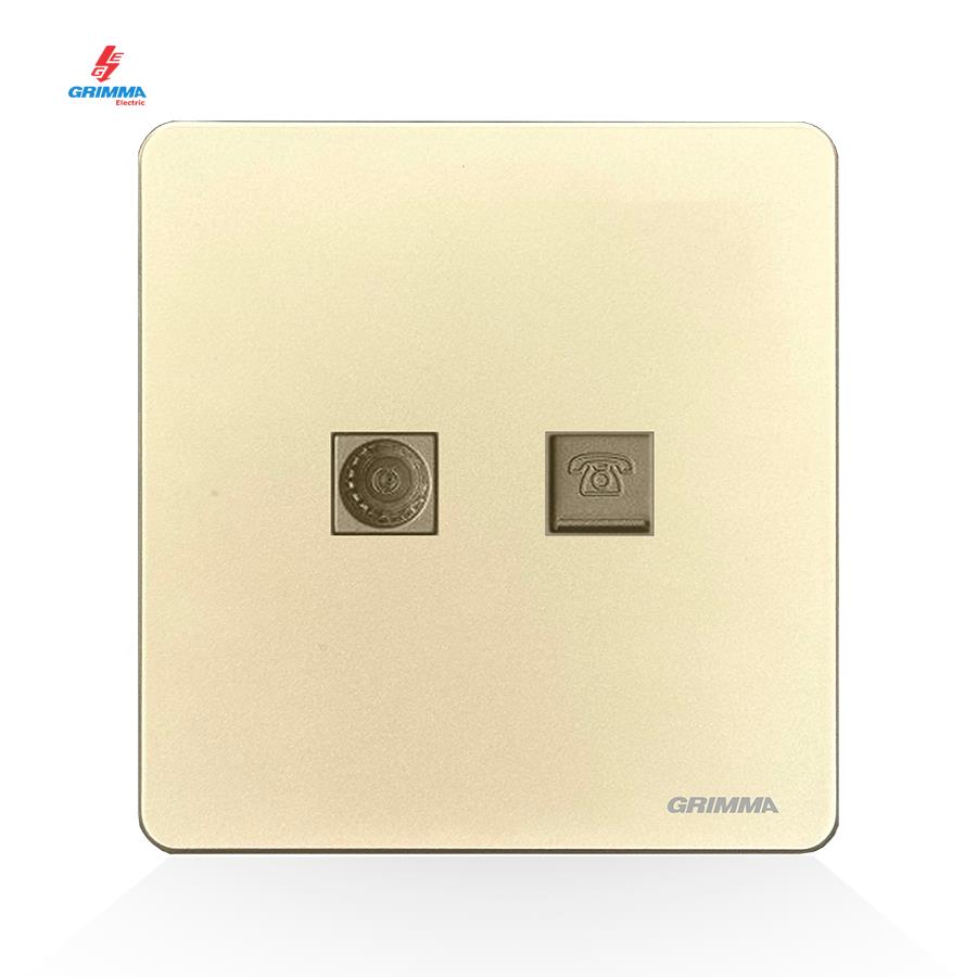Bộ ổ cắm tivi + điện thoại Grimma G3GTVTEL