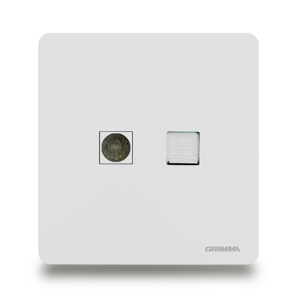 Bộ ổ cắm tivi + mạng Grimma G3WTVPC