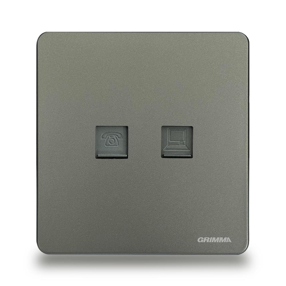 Bộ ổ cắm điện thoại + mạng Grimma G4TELPC