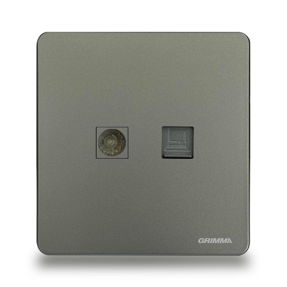 Bộ ổ cắm tivi + mạng Grimma G4TVPC