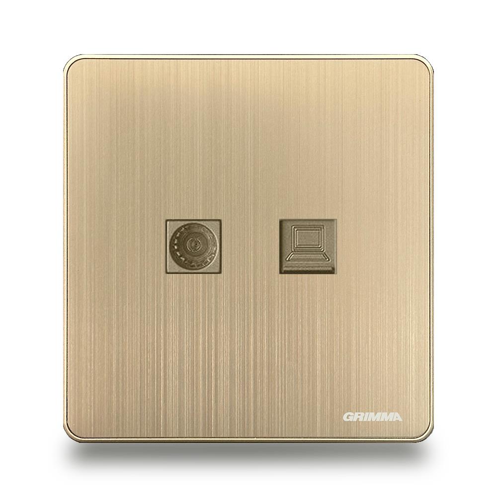 Bộ ổ cắm tivi + mạng Grimma G5GTVPC