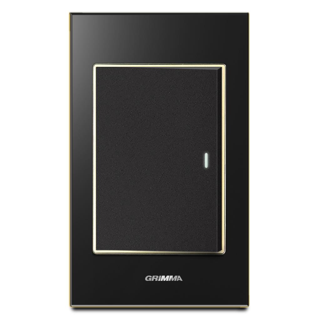 Bộ công tắc đơn 2 chiều Grimma, mặt kính cường lực G6 series G6GLBK12
