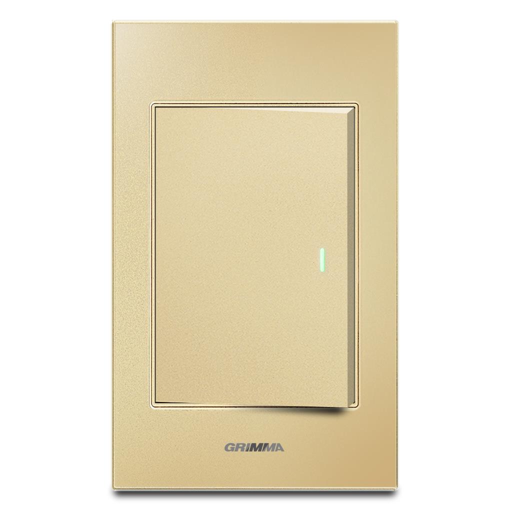Bộ công tắc đơn 1 chiều Grimma, mặt kính cường lực G6 series G6GLGK11
