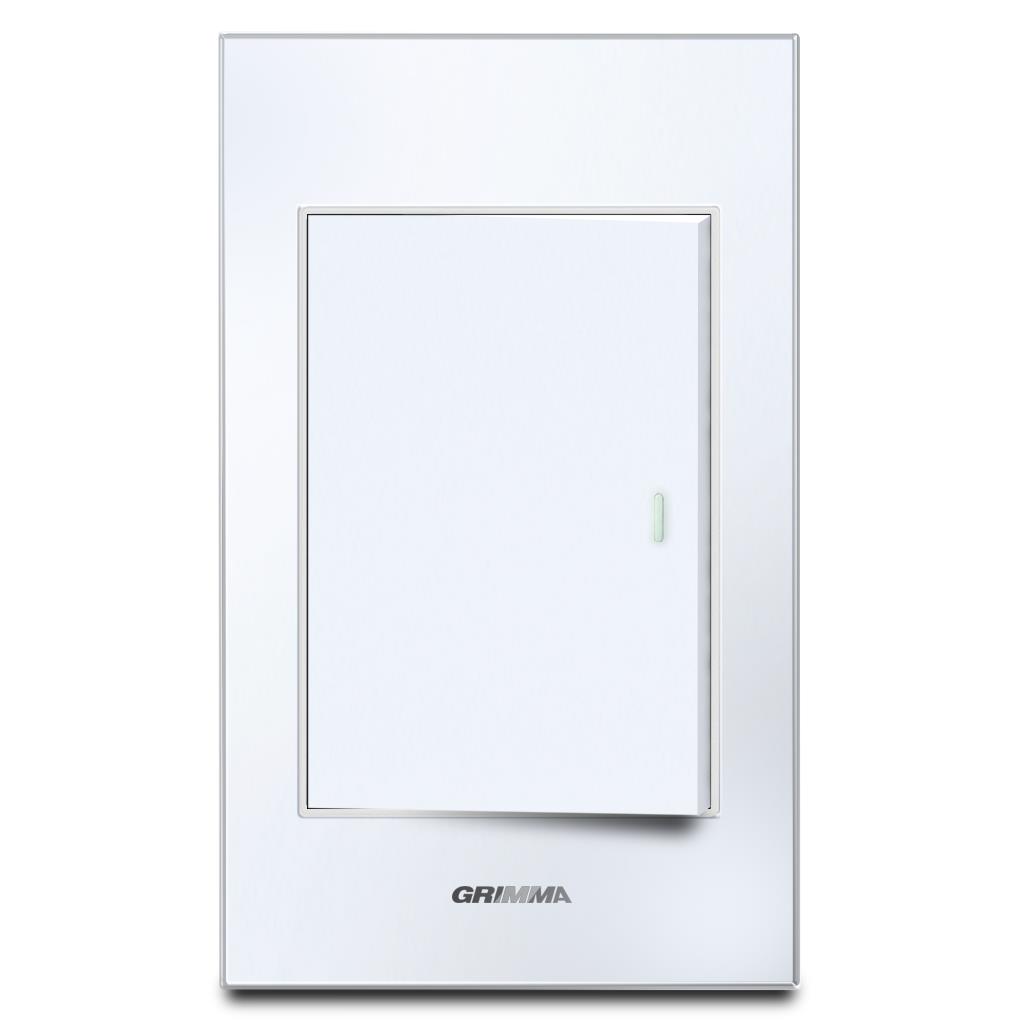 Bộ công tắc đơn 2 chiều Grimma, mặt kính cường lực G6 series G6GLWK12