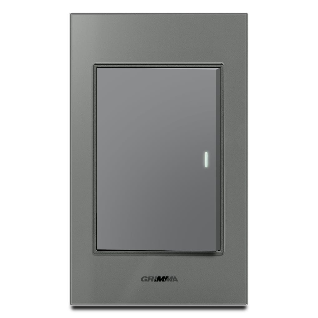 Bộ công tắc đơn 2 chiều Grimma, mặt kính cường lực G6 series G6GLXK12