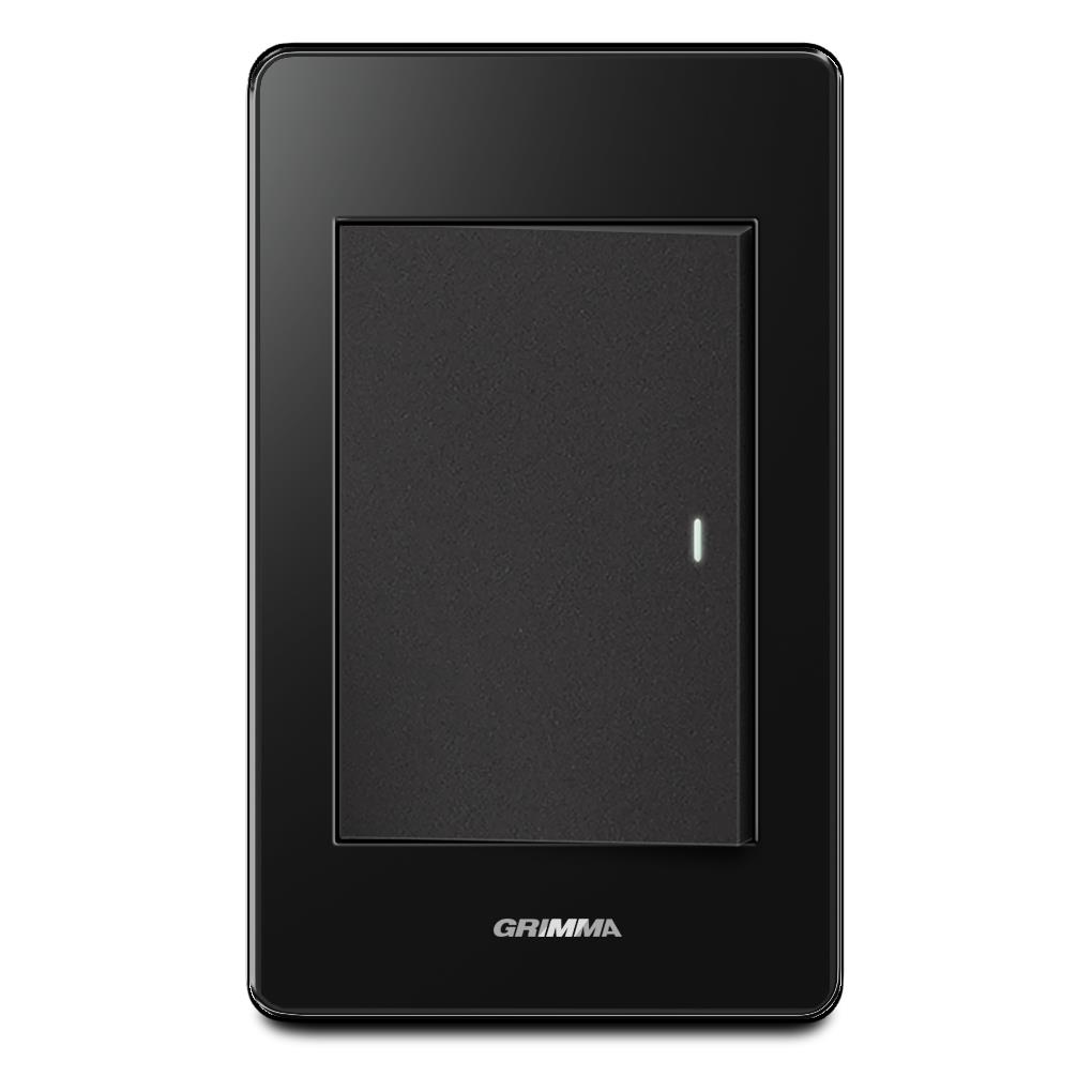 Bộ công tắc đơn 2 chiều Grimma, mặt Acrylic đen G7 series G7ACBLK12