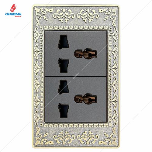 Bộ Ổ cắm đôi 3 chấu GRIMMA G8ZAX2SK3