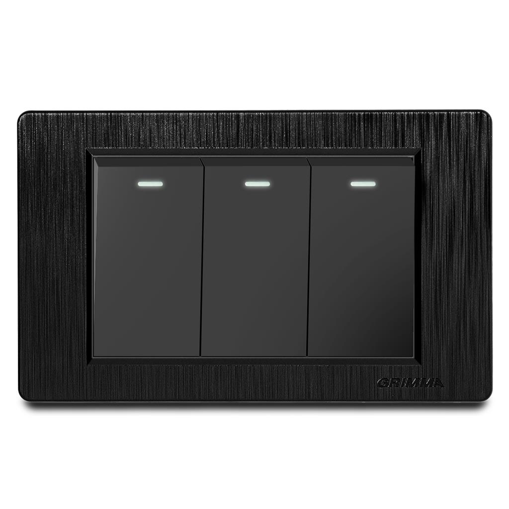 Bộ công tắc ba 1 chiều Grimma, mặt nhựa vân xước G8 series G8BK31