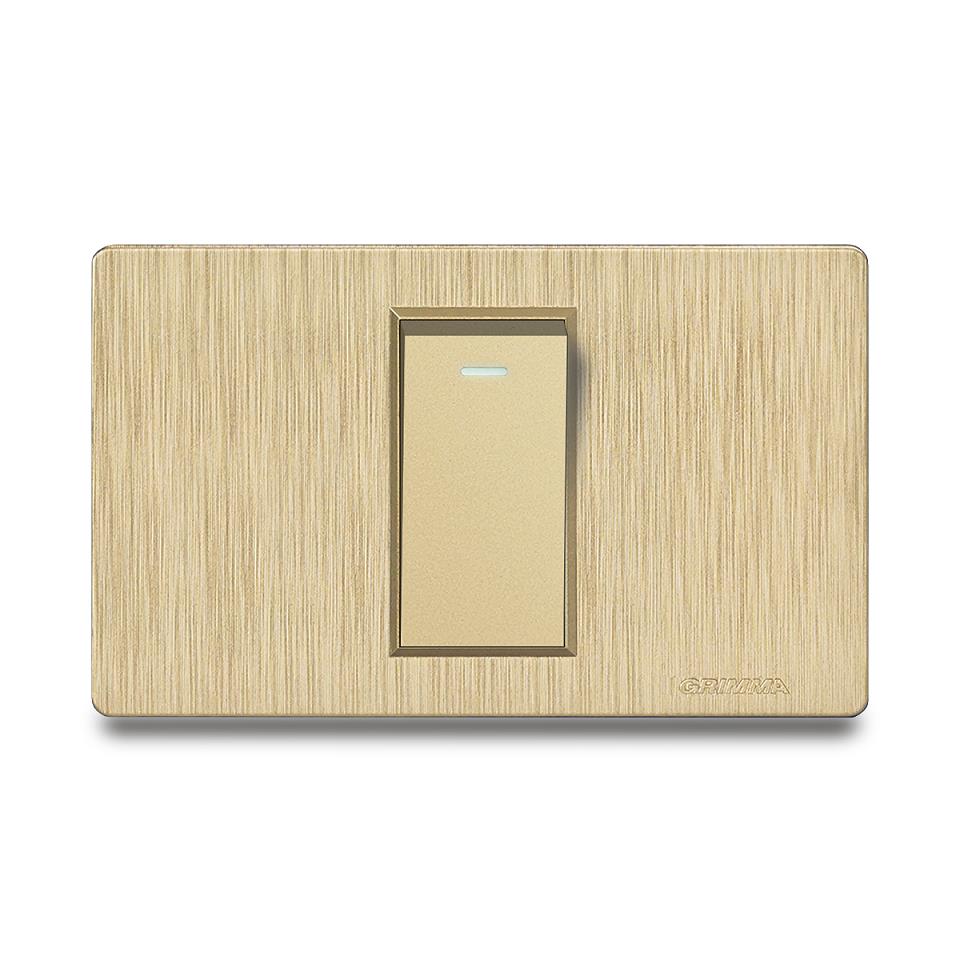 Bộ công tắc đơn 1 chiều Grimma, mặt nhựa vân xước G8 series G8GK11