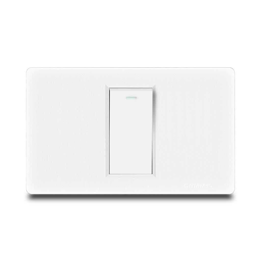 Bộ công tắc đơn 2 chiều Grimma, mặt nhựa vân xước G8 series G8WK12