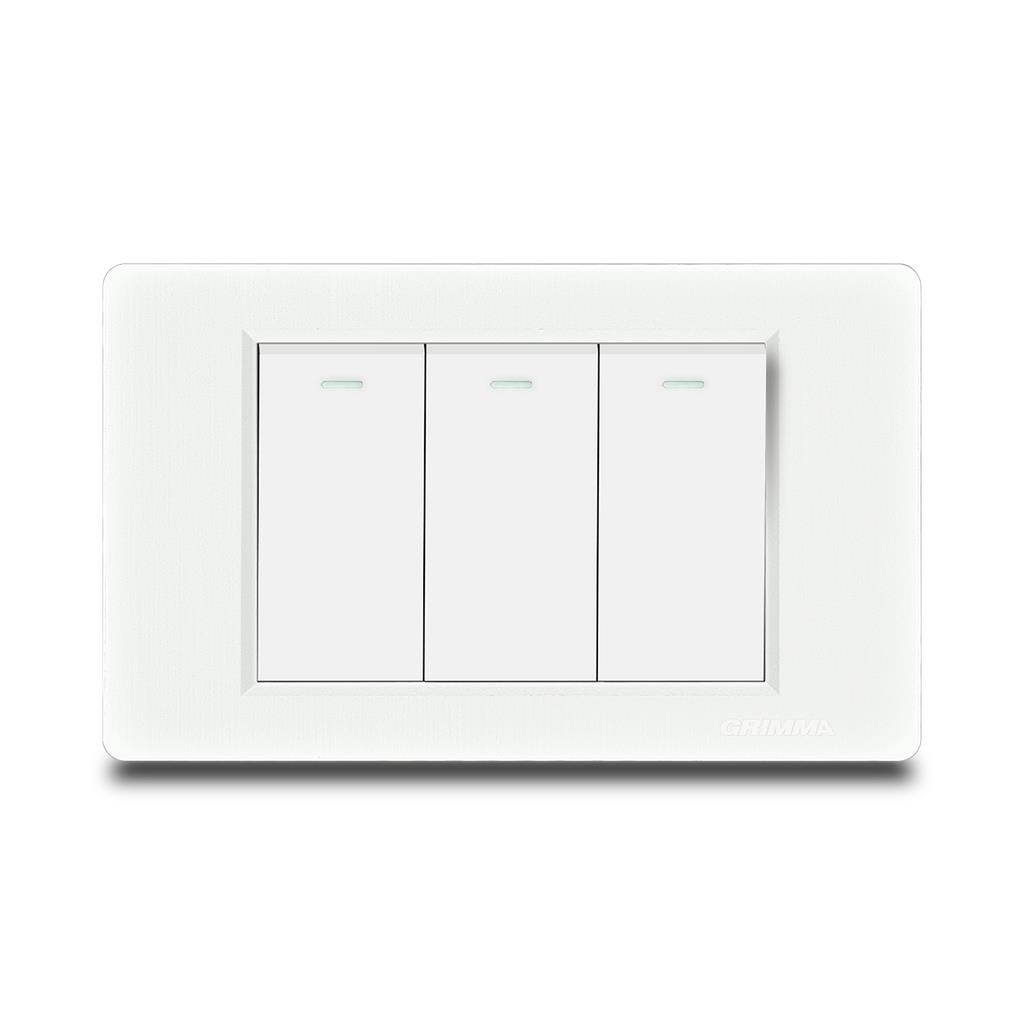 Bộ công tắc ba 2 chiều Grimma, mặt nhựa vân xước G8 series G8WK32
