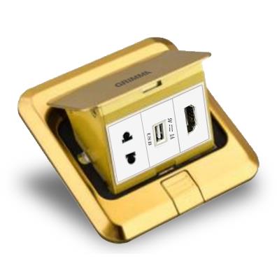 Ổ cắm âm sàn USB + HDMI + ổ ghim 2 chấu Grimma GFS2USBHDMIG