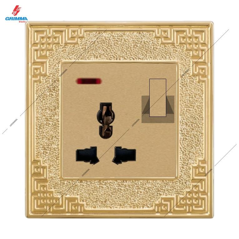 Bộ ổ cắm 3 chấu Grimma GOCKSK3 có đèn báo