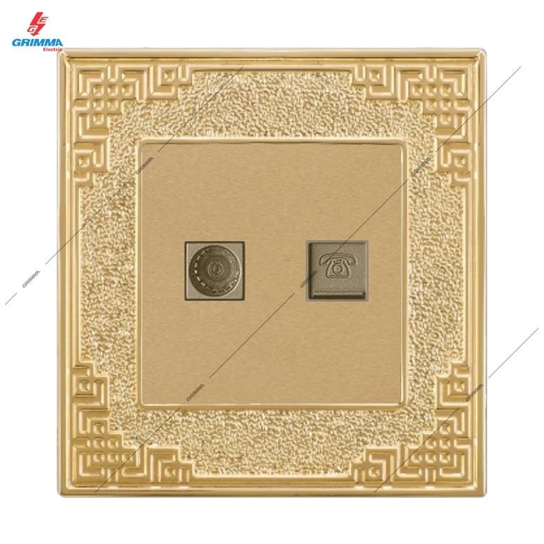 Bộ ổ cắm tivi + điện thoại Grimma GOCTVTEL