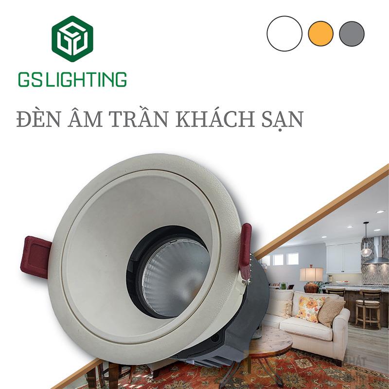 Đèn âm trần khách sạn GSATKS - ATLAS vành trắng