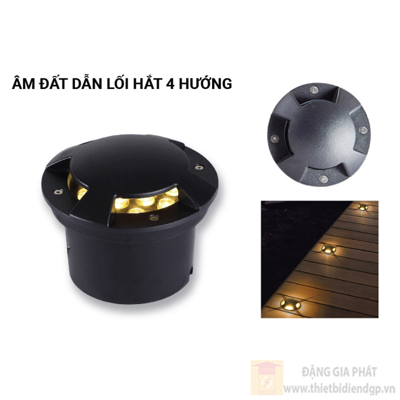 Đèn Led âm đất dẫn lỗi hắt 4 hướng GS Lighting GSD4H