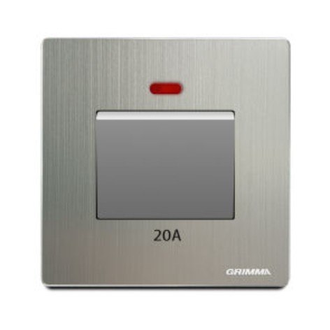 Bộ công tắc 20A Grimma G52K20A mặt nhôm