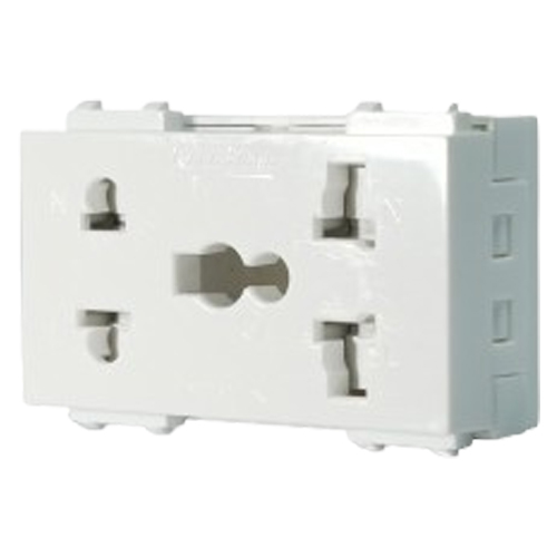Hạt ổ cắm 2 chấu + đa năng âm tường