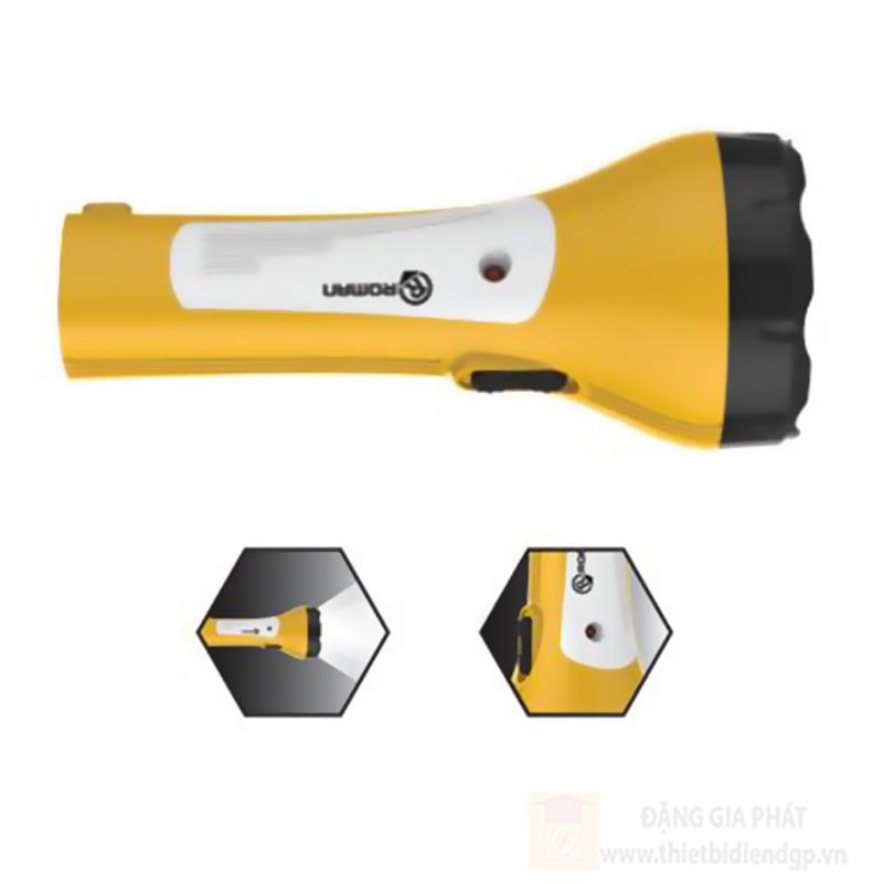 Đèn pin sạc cầm tay Roman 3W - sáng liên tục 4 giờ