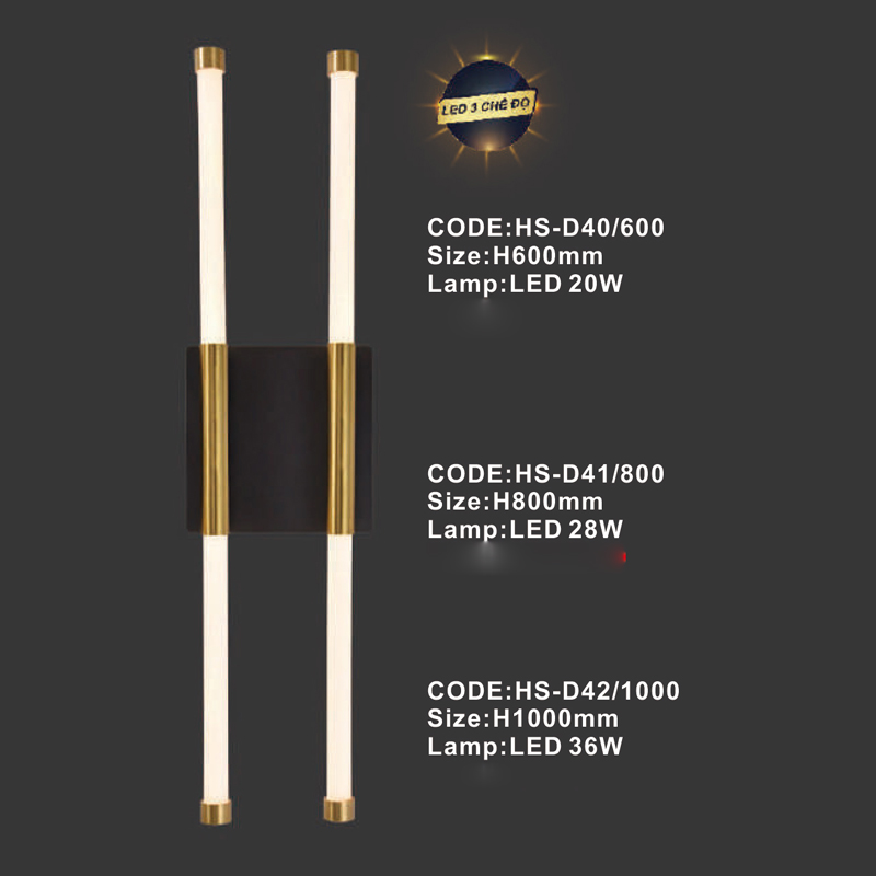 Đèn tường trong nhà Slister HS-Dx - LED 3 CĐ