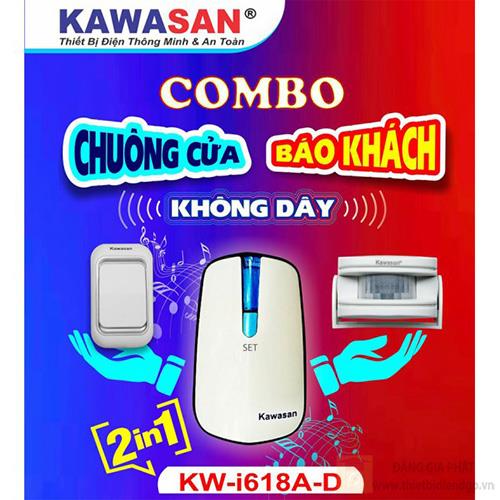 Bộ Báo Khách Không Dây Kết Hợp Nút Nhấn Chuông Cửa I618AD
