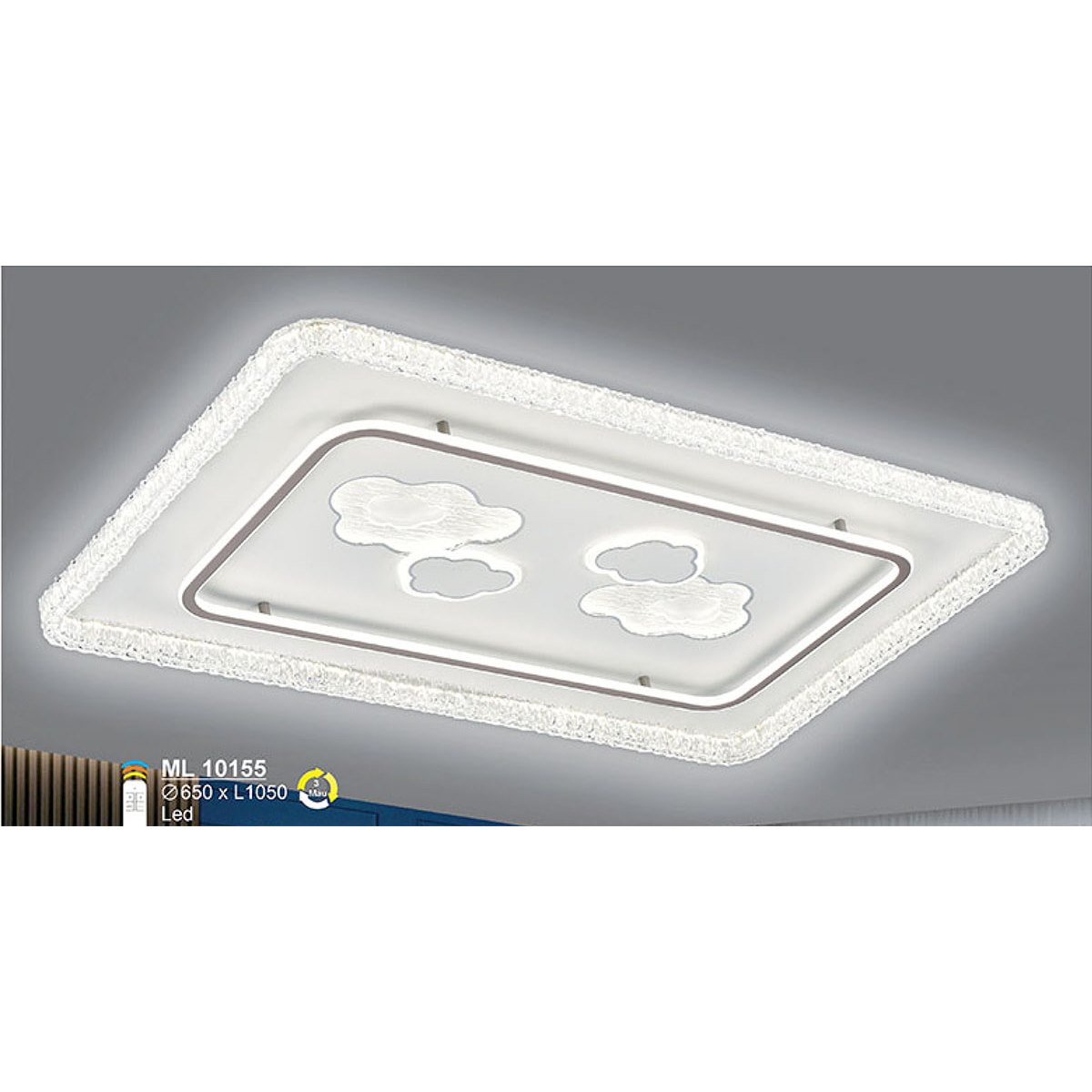 Đèn mâm vuông ốp trần Sano ML 10155 Ø650*L1050