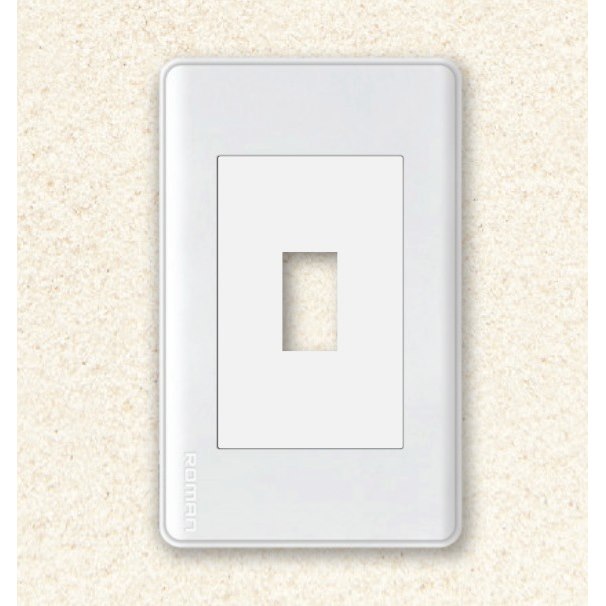 Mặt aptomat khối Roman GA073-BT màu trắng bóng