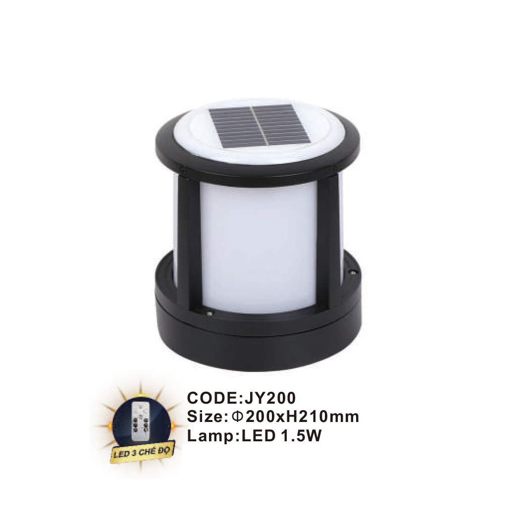 Đèn trụ năng lượng mặt trời Slister Ø200*H210mm - LED 1.5W