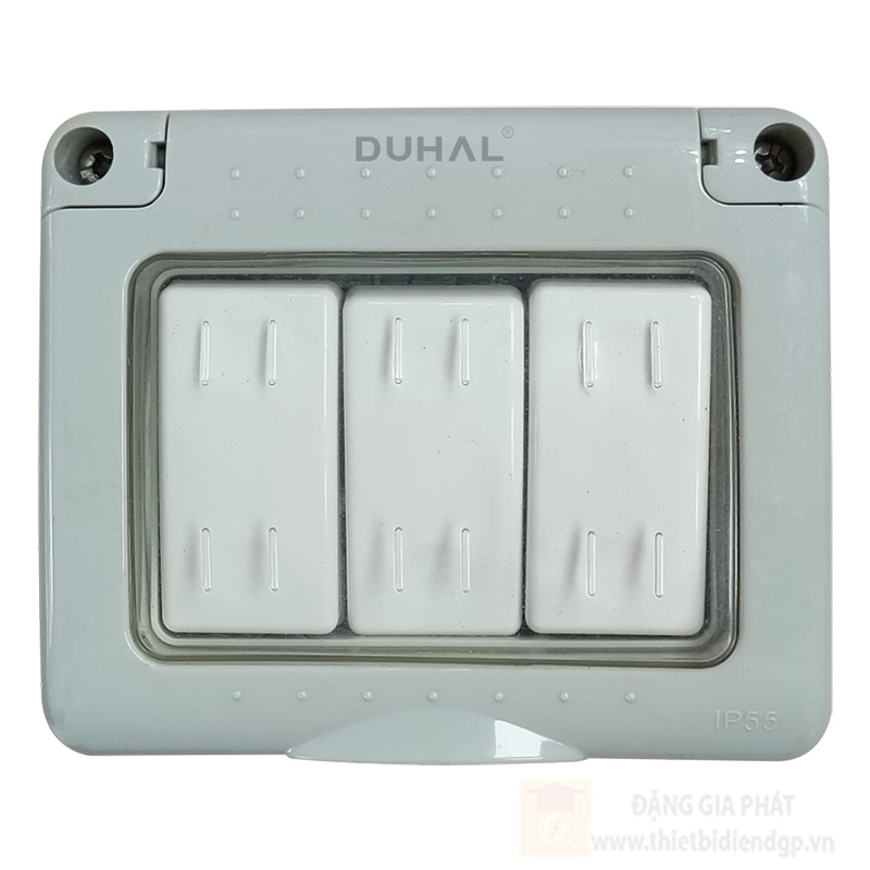Bộ 3 công tắc 1 chiều Duhal chống thấm IP55 10A/250V