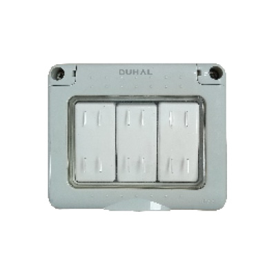 Bộ 3 công tắc 1 chiều Duhal chống thấm IP55 10A/250V