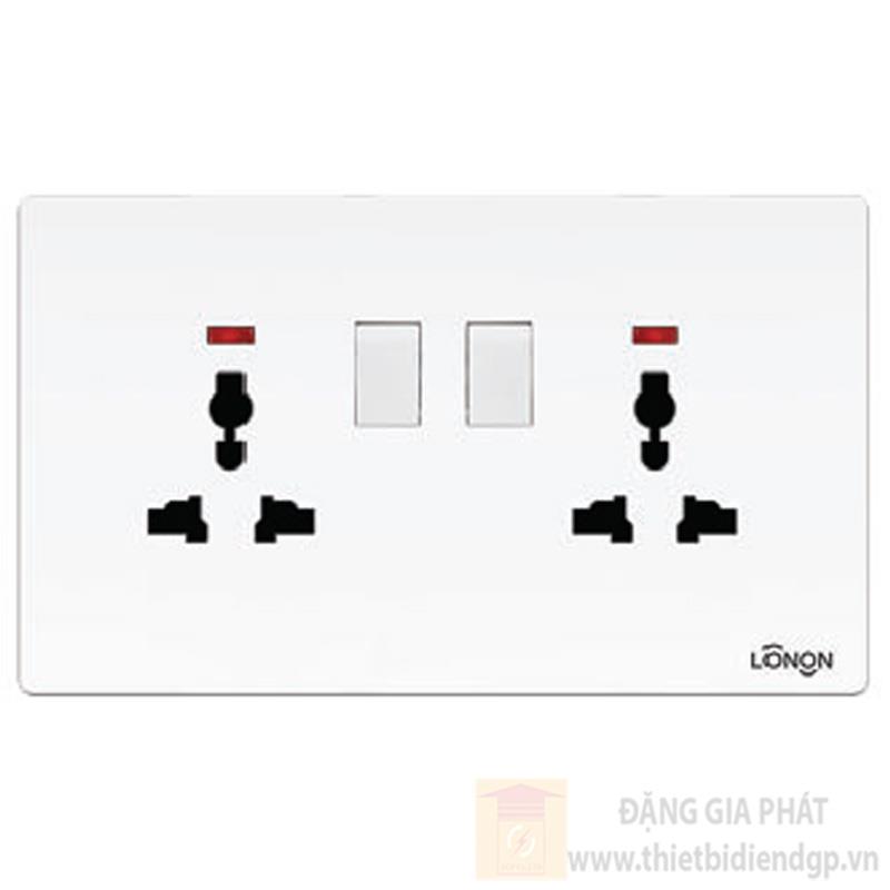 Ổ cắm đa năng đôi 13A có đèn báo 13A 250V