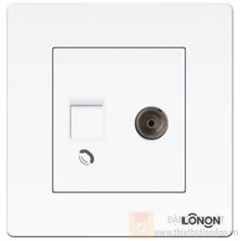 Ổ cắm điện thoại + Ổ cắm ti vi RJ11, 5-850MHz