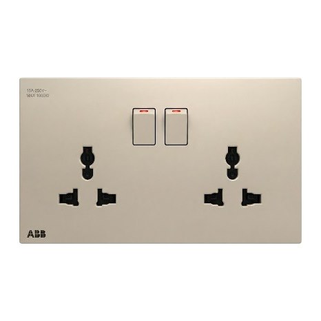 Bộ ổ cắm đôi đa năng 13A, có công tắc - ABB