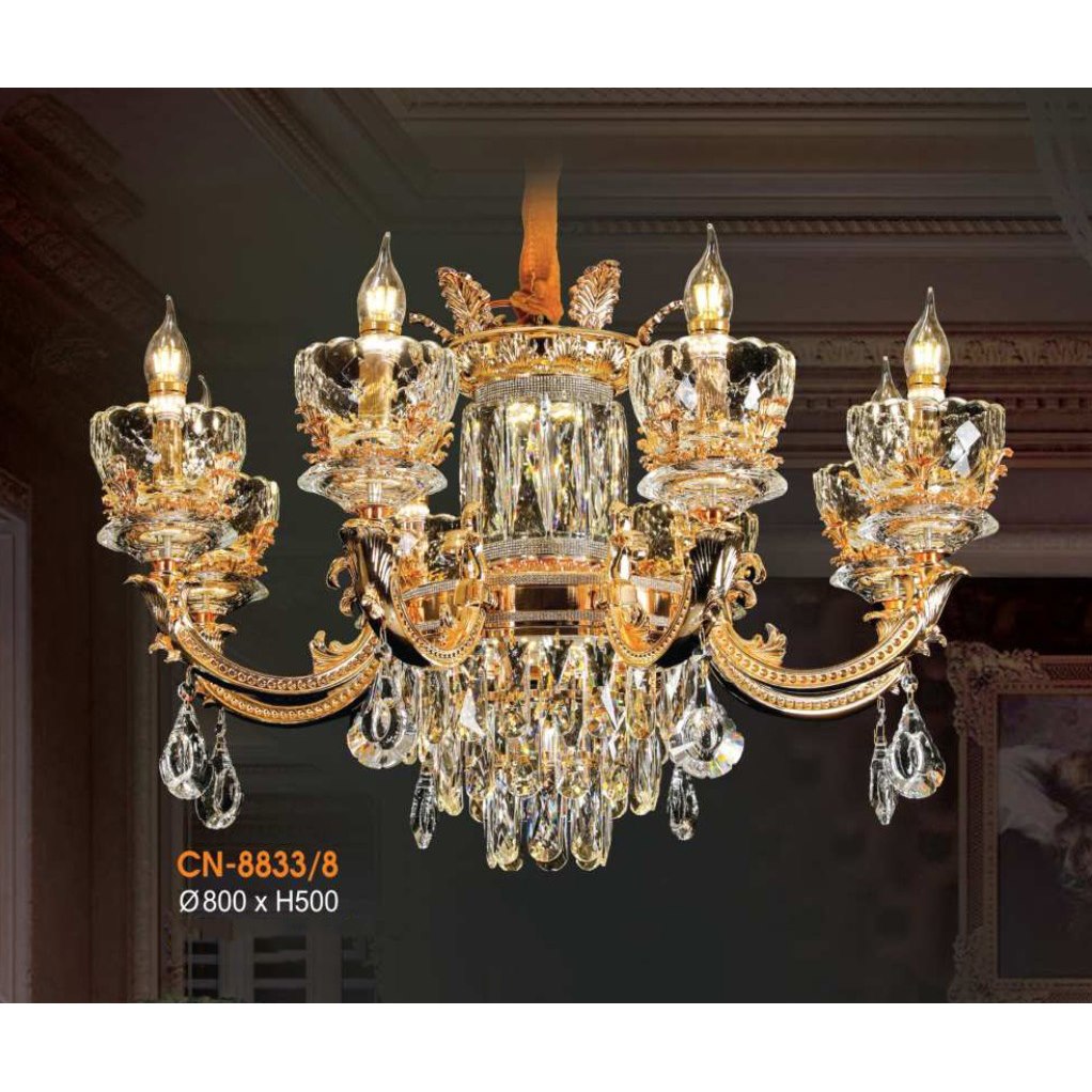 Đèn chùm pha lê nến Veronia CN-8833/8 Ø800*H500