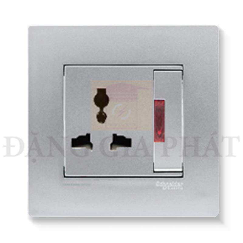 Bộ ổ cắm đơn đa năng 13A 1 Gang 3 Pin Int Switched Socket With Neon