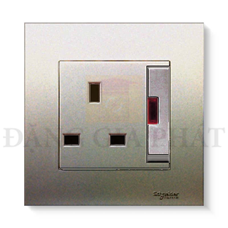 Bộ Ổ cắm đơn 3 chấu 13A 1 Gang Double Pole Large Dolly Switched Socket With Neon