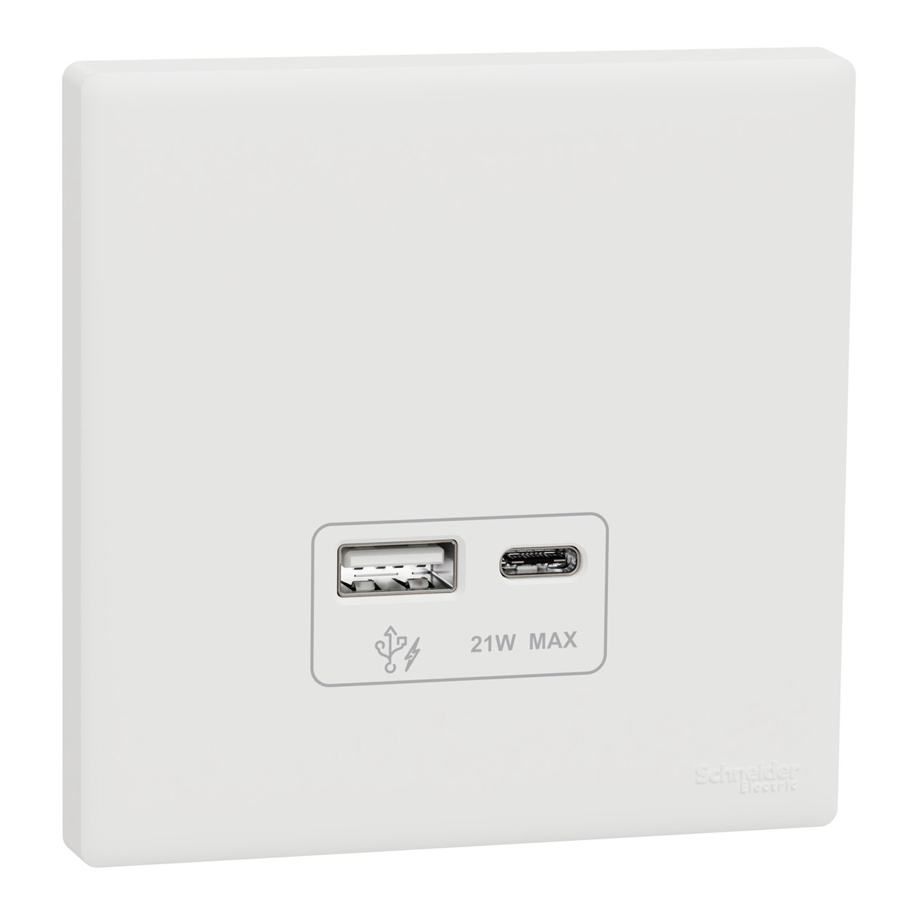 Bộ ổ cắm sạc USB type A+C Schneider KBNACQUSB_WE