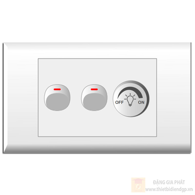 Bộ 2 Công tắc 1 chiều + 1 Chiết áp Đèn (E183X, E1812M x2, E500VX) LIOA