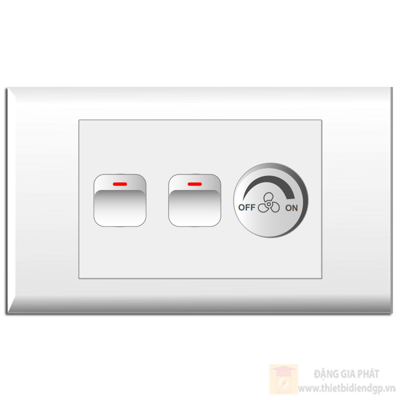Bộ 2 Công tắc 1 chiều + 1 Chiết áp Quạt (E18S3X, E18S12M x2, SE400VX) LIOA