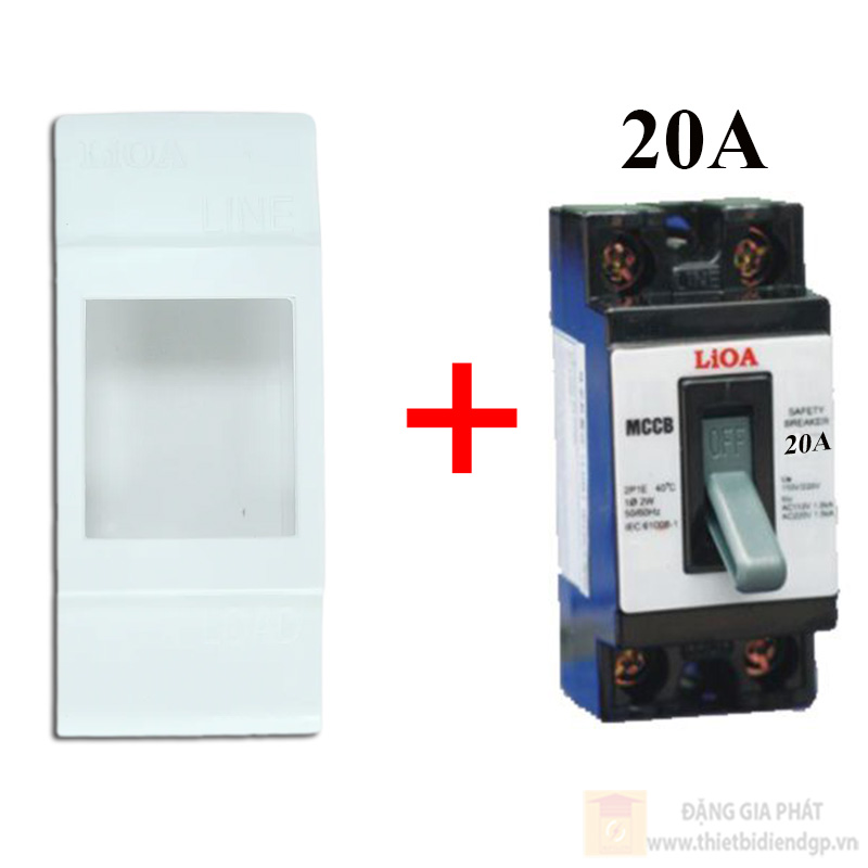 Bộ 1 MCCB 20A lắp nổi (SEMCCBN; MCCB2P1E/20A) LIOA dòng E18/E18S