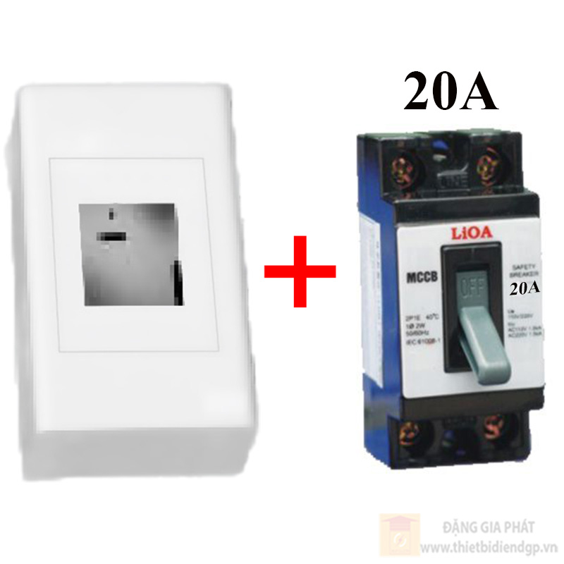Bộ 1 MCCB 20A lắp nổi (SEMCCB; MCCB2P1E/20A) LIOA dòng E18/E18S