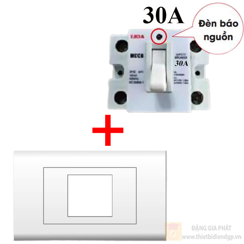 Bộ 1 MCCB 30A + mặt lắp ngang (SEMCCBB; MCCB2P1E-DN/30A) LIOA dòng E18/E18S