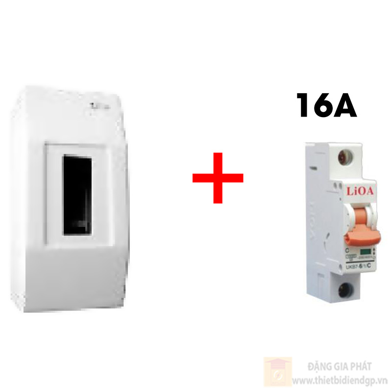 Bộ 1 MCB 1P 16A lắp nổi (SE4CC1; MCB1016/4,5) LIOA dòng E18/E18S