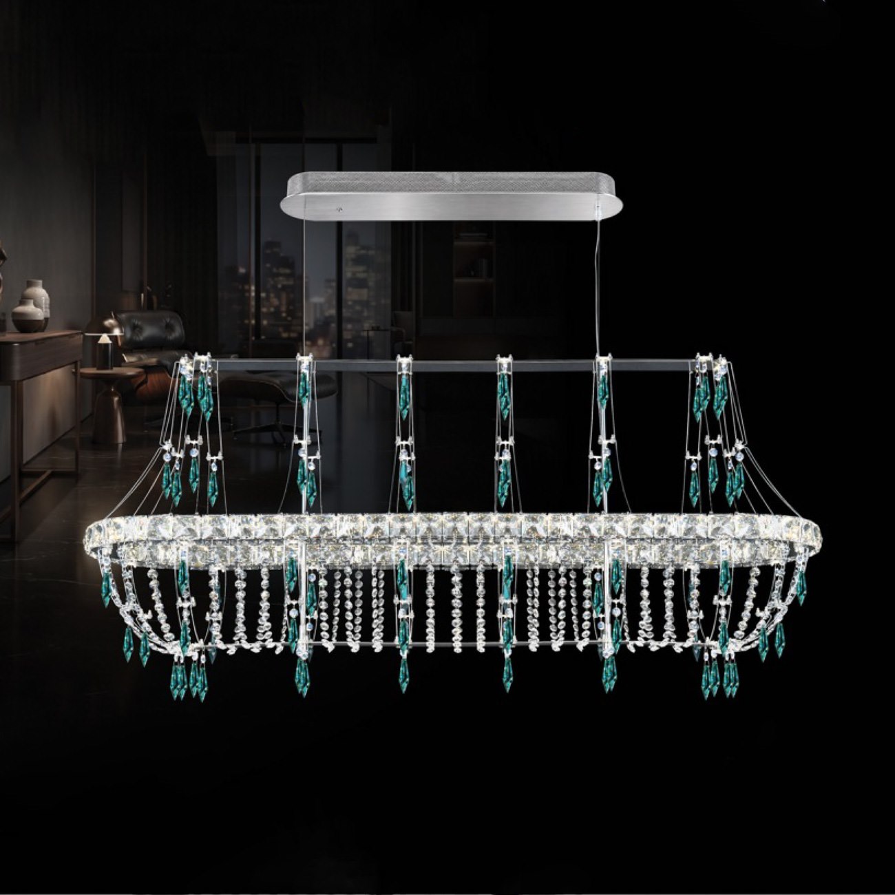 Đèn thả pha lê HUFA TFL 5030 L1200*W380*H1200 90W 4000K